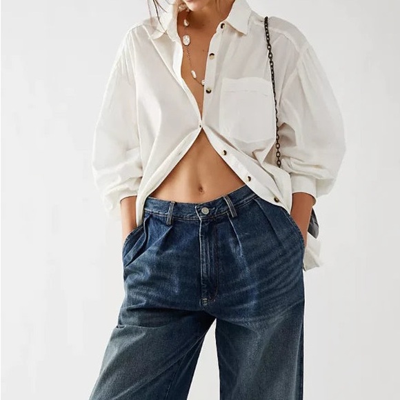 Free People We The Free Happy Hour White Button Top White Shirt XS - Picture 2 of 11